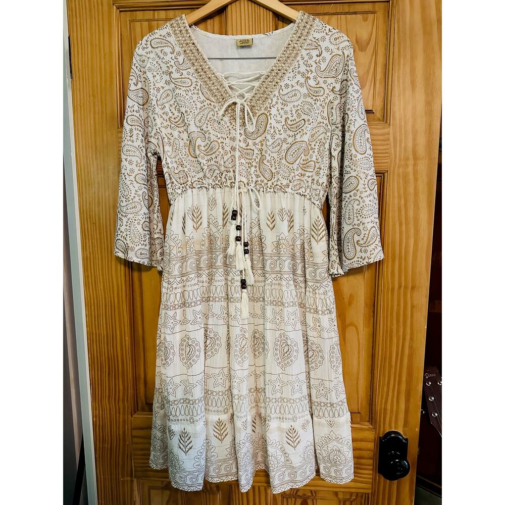 Lovy Made in India Cotton Midi  Dress L